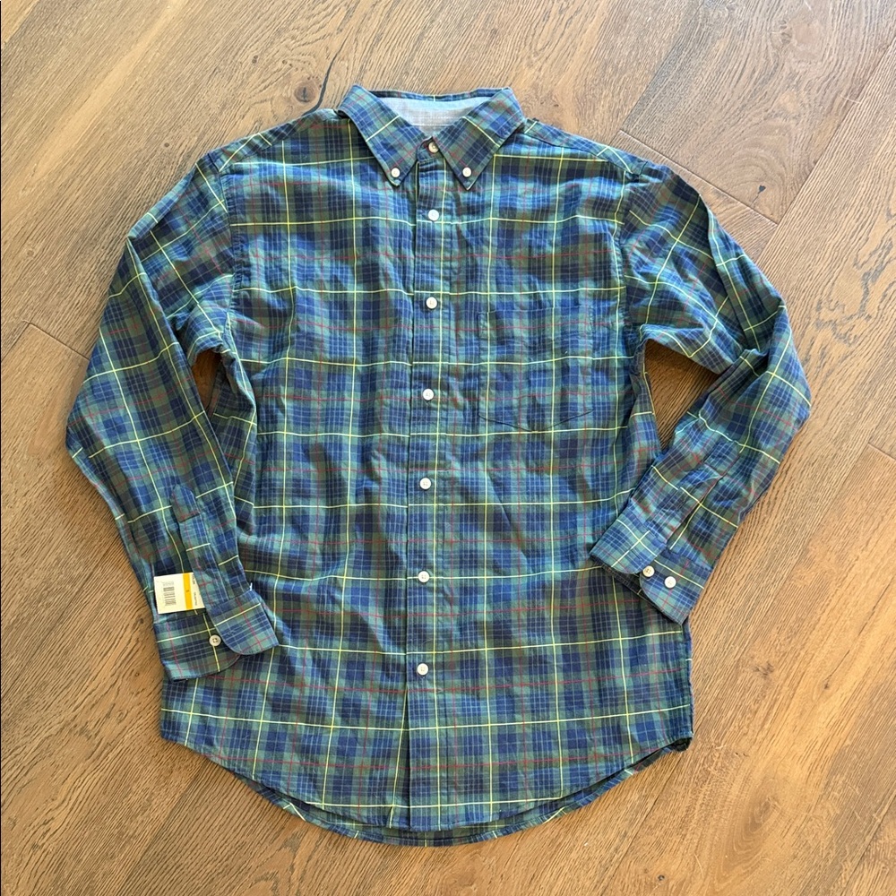 ⚡️ BNWT Haggar Boys Blue and Green Plaid Shirt